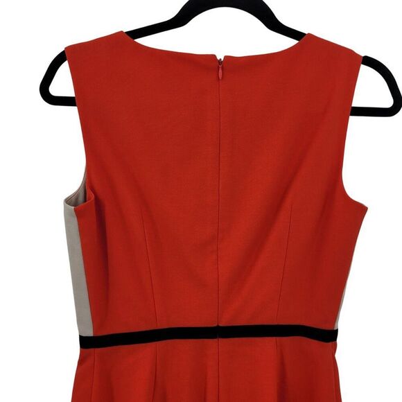 Calvin Klein Womens Retro 60s Colorblock Sheath Dress Sz 4 Red Black Mod Mad Men - Picture 6 of 11